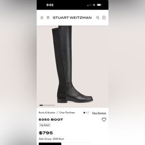 STUART WEITZMAN BLACK 50/50 LEATHER BOOTS